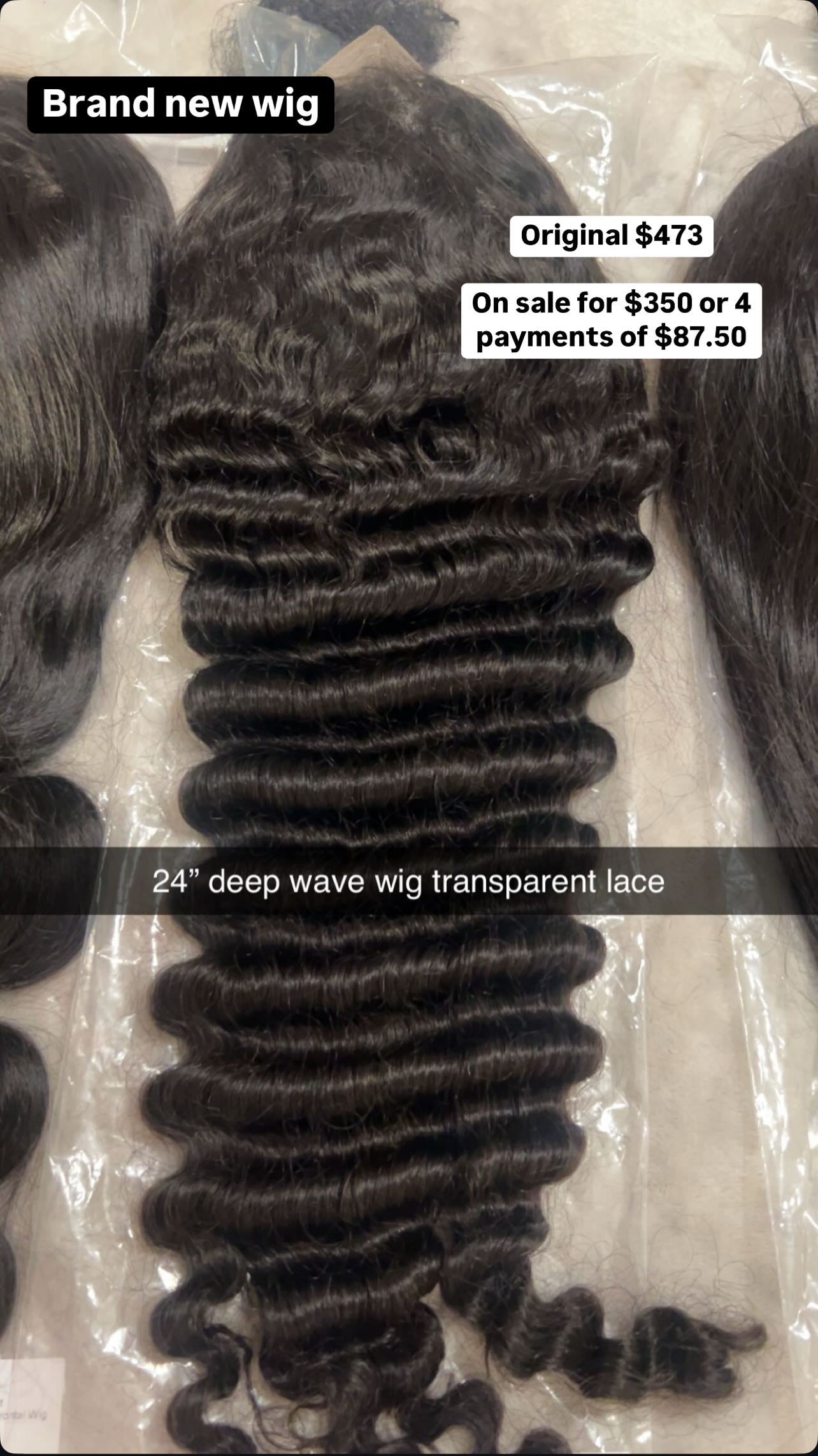 24” deep wave transparent lace