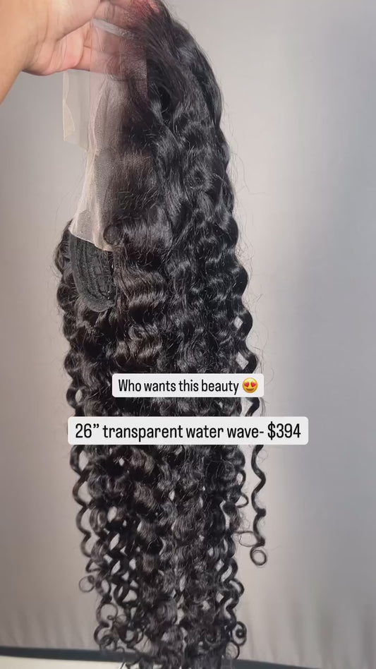26” transparent water wave wig (discounted price)